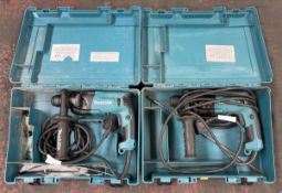 2x Makita HR1830 240v hammer drill in carry case