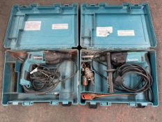 2x Makita HR1830 240v hammer drill in carry case