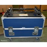 2x Samsung LH46UHFC 46 inch colour display units in flight case with 2x retractable wall brackets