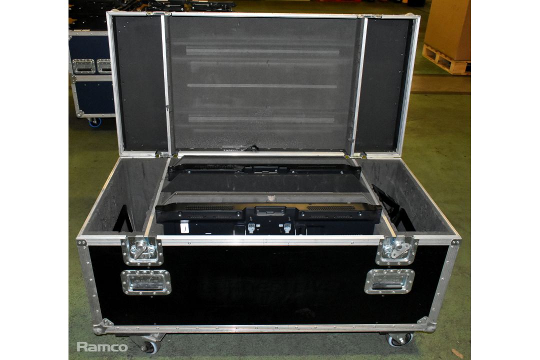 2x LG 32LM620T 32 inch 3D LED TVs in flight case - case dimensions: L 1230 x W 600 x H 660mm - Image 1 of 8