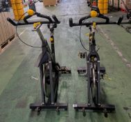 2x Pulse Fitness Group Cycle special edition spinning bikes - W 460 x D 1140 x H 1340mm