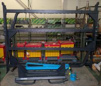 Plate loaded power rack - W 1770 x D 1950 x H 2450mm (approx) - DISMANTLED - SOME BOLTS MISSING