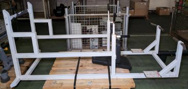 Freestanding chin/dip/leg raise exercise station - W 1130 x D 1000 x H 2250mm