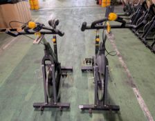 2x Pulse Fitness Group Cycle special edition spinning bikes - W 460 x D 1140 x H 1340mm