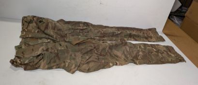 Various types of ex-military camo clothing - may include accessories - 196kg – may require repair