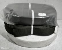 White textile webbing - approx. 50 metres - new & 2x reels of green textile webbing - unknown length