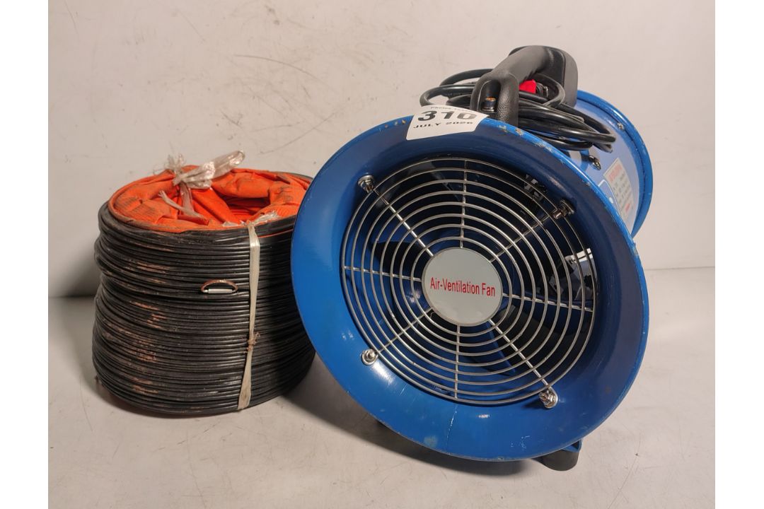 Mills CTF-20 115V air ventilation fan with flexible ducting - Image 1 of 5