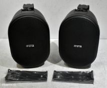 2x Biamp OV05-BL 5.25 inch two-way wall mounted speakers - 40W