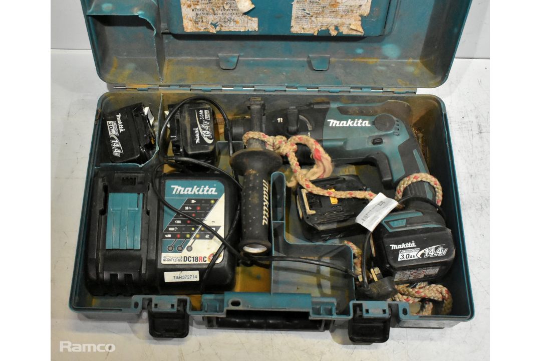 2x Makita cordless drills with 1x cases, batteries and charger - 1x BHR162 and 1x DHR164 - Image 5 of 10