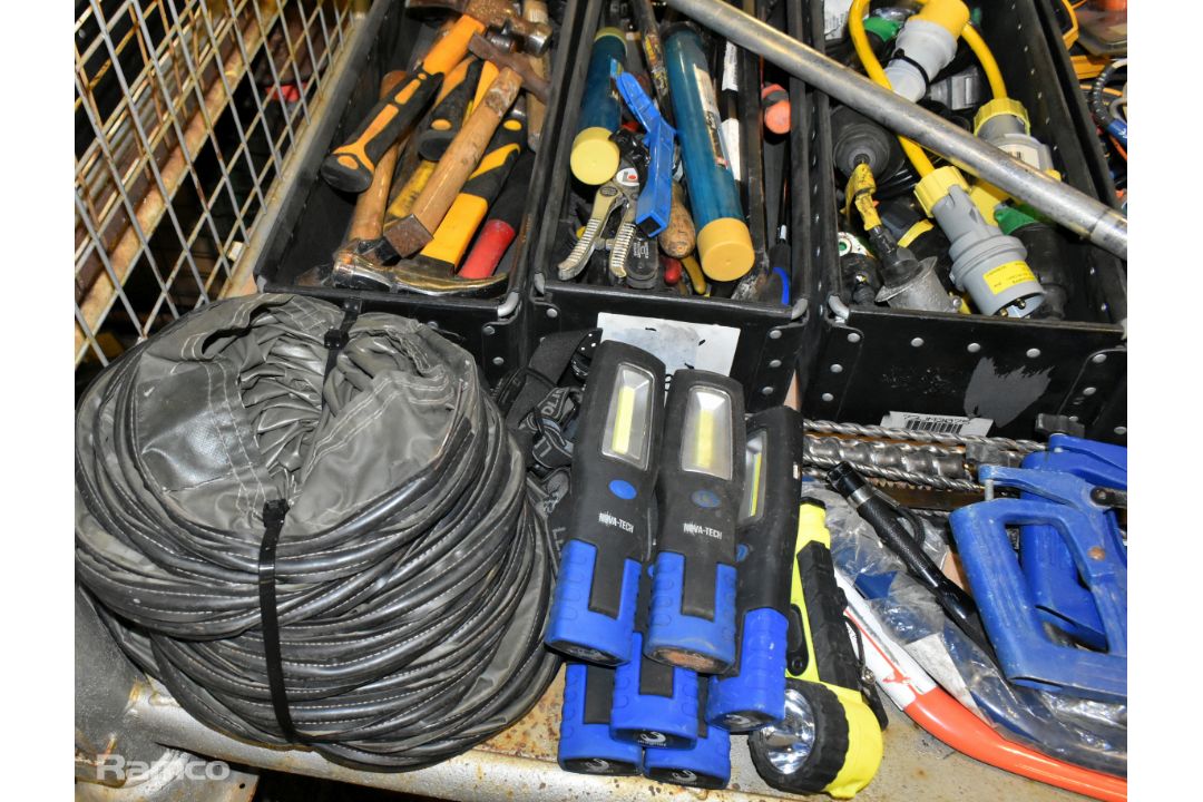 Workshop tools and accessories - drill bits, saws, torches, hammers, crowbars and electrical plugs - Image 5 of 6