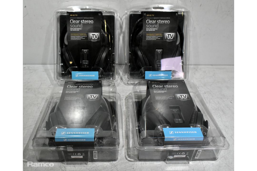 4x Sennheiser HD 65 TV closed dynamic TV headphones - Image 1 of 5