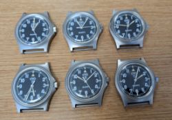 6x CWC W10-6645-99 British Army issue quartz wristwatches - 2005 - see desc.