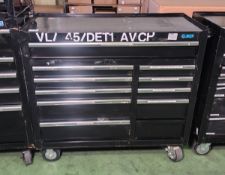 SGS 11 drawer tool cabinet - W 1140 x D 460 x H 1000mm - MISSING LOCK
