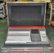 Sony DMX-R100 24 channel digital audio mixer in heavy duty flight case with wheels