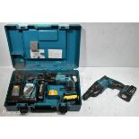 2x Makita BHR162 cordless drills with 1x cases, batteries and chargers