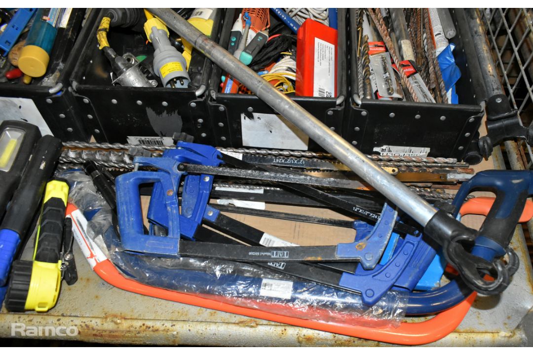 Workshop tools and accessories - drill bits, saws, torches, hammers, crowbars and electrical plugs - Image 6 of 6