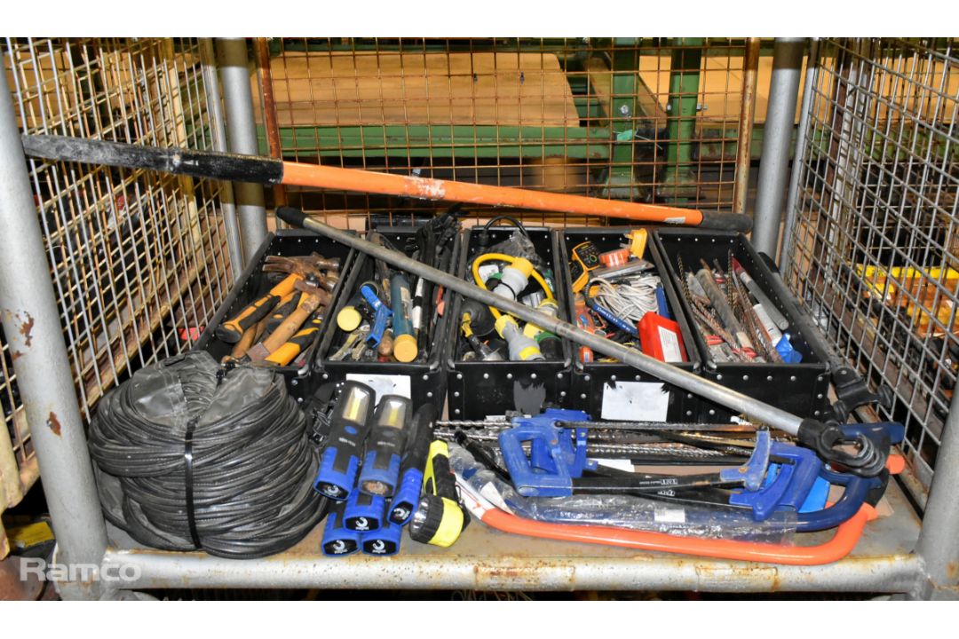 Workshop tools and accessories - drill bits, saws, torches, hammers, crowbars and electrical plugs - Image 1 of 6