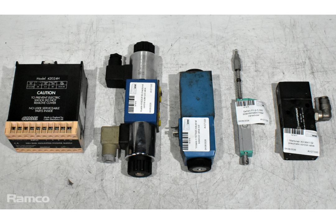 Convel din rail mounted power supply, Huade directional control solenoid valve & more - see desc. - Image 1 of 11