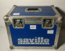 Small blue/silver empty flightcase - W 460 x D 320 x H 350mm