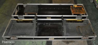 1x Long black empty flightcase - W 1550 x D 450 x H 250mm