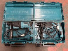 2x Makita HR2630 240V hammer drill c/w carry case