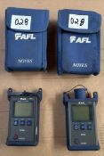 2x AFL optical power meter c/w case