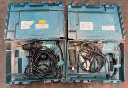 2x Makita HR1830 240V hammer drill c/w carry case