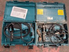 2x Makita HR2630 240V hammer drill c/w carry case