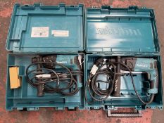 2x Makita HR1830 240V hammer drill c/w carry case