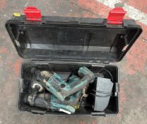 2x Makita BHR164 14.4V hammer drill c/w carry case and charger