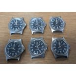 6x CWC W10-6645-99 British Army issue quartz wristwatches - 2005 - see desc.