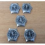 5x CWC W10-6645-99 British Army issue quartz wristwatches - 2006 - see desc.