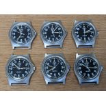 6x CWC W10-6645-99 British Army issue quartz wristwatches - 2006 - see desc.