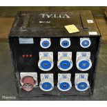 Portable power distribution box - 415V input - 3x 16A & 6x 63A output sockets - 200-250V