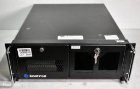 Kontron Black 4U rackmount data PC unit, no hard drive, 2x keys - W 480 x D 560 x H 180mm