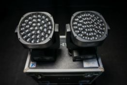 2x Clay Paky B-EYE K20 moving lights in dual flight case - full details in description