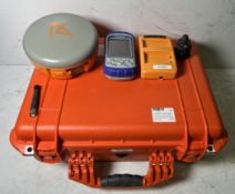 Altus APS-3 GNSS receiver, Carlson AR series handheld transmitter module, cables and battery charger