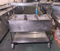 Rieber Delivery Cart ZUB 3xGn 1/1 (4570836/30/2) stainless steel 3-well bain marie service trolley