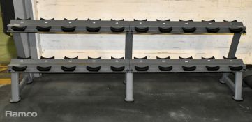Jordan 2 tier dumbbell rack - W 2480 x D 560 x H 820mm