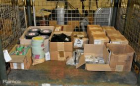 Workshop consumables - nuts, bolts, washers, pad locks, grommets, tape, nails, resistors
