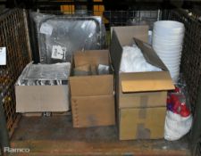 Catering supplies - includes: food covers, knives, tubs, pails, dishes, mop heads