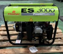 Pramac ES 3000 110V petrol generator - W 620 x D 400 x H 500mm