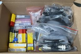 Mixed Sandvik boring bars, taps, milling inserts and Marposs B6735932015 cable cordset extensions