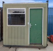 8ft portable cabin with windows, single door and some electrical fixtures
