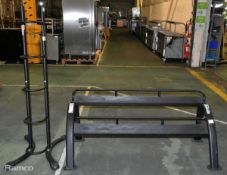 Halo 2 tier kettlebell rack & Halo 5-tier medicine/slam ball storage stand - see description