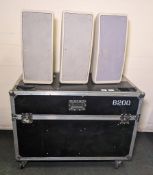6x Panasonic RAMSA WS-B200 (60W) dual 8 inch moulded-resin 100V-line white loudspeakers & flightcase