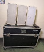 6x Panasonic RAMSA WS-B200 (60W) dual 8 inch moulded-resin 100V-line white loudspeakers & flightcase