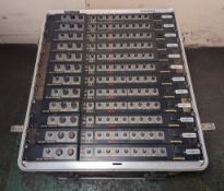 12x Panasonic RAMSA WR-XS3/G 4+4-channel mic/line mixers in Gator Cases GR-12L molded PE rack case