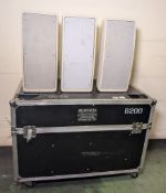 6x Panasonic RAMSA WS-B200 (60W) dual 8 inch moulded-resin 100V-line white loudspeakers & case