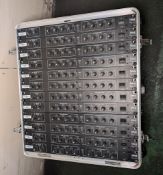 12x IMG Stage Line LS-280/SW 8-way line splitters in Gator Cases GR-12L molded PE rack case